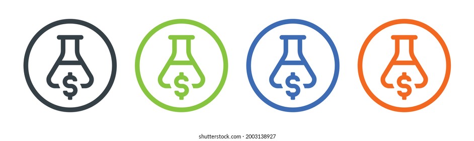 Money Lab Symbol, Vektorgrafik. Business-Experiment-Konzept