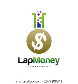 Money Lap Logo Design Concept Vector Template. Icon Symbol.
