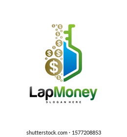 Money Lap Logo Design Concept Vector Template. Icon Symbol.
