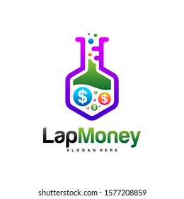 Money Lap Logo Design Concept Vector Template. Icon Symbol.
