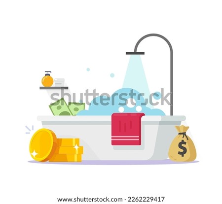 Money launder vector or cash laundry clean graphic illustration flat design, legitimate illegitimate illegal dirty finances concept clipart