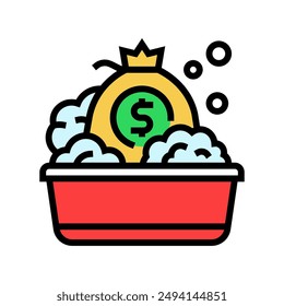 money laundering business cash color icon vector. money laundering business cash sign. isolated symbol illustration