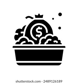 money laundering business cash glyph icon vector. money laundering business cash sign. isolated symbol illustration