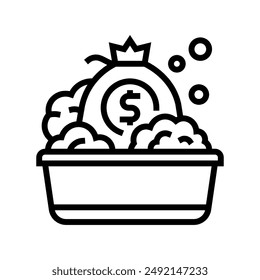 money laundering business cash line icon vector. money laundering business cash sign. isolated contour symbol black illustration