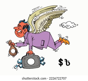 Money laundering cartoon.Vector clip art illustration.Each part on a separate layer.
