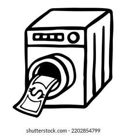 Money laundering concept. Hand drawn vector illustration.
