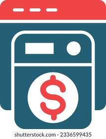 Money Laundering Glyph Two Color Icon For Personal And Commercial Use.
