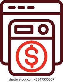 Money Laundering Glyph Two Color Icon For Personal And Commercial Use.
