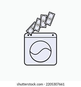 Money Laundering Icon. Economy Crime Symbol - Vector.  