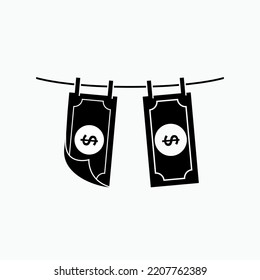 Money Laundering Icon. Economy Crime Symbol - Vector. 