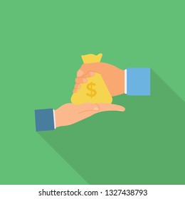 Money laundering icon, flat design.
