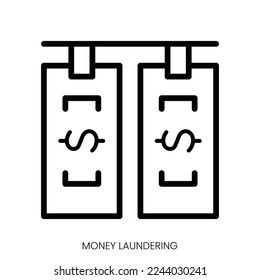 money laundering icon. Line Art Style Design Isolated On White Background