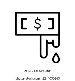 money laundering icon. Line Art Style Design Isolated On White Background