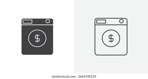Money laundering icon Line graphics illustration