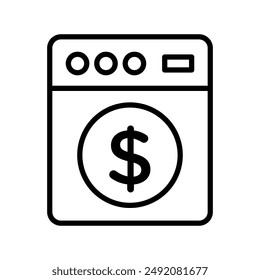 Money laundering icon linear logo mark in black and white