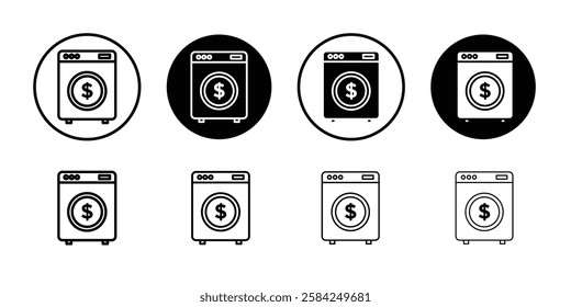 Money laundering icon linear logo isolated