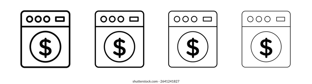 Money laundering icon Outline sign symbol set