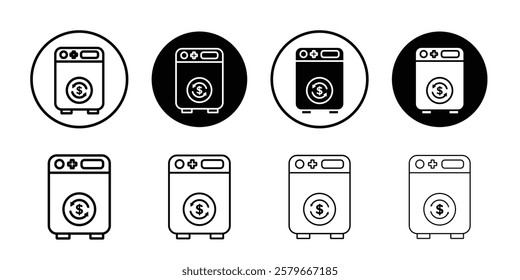 Money laundering icon Outline thin set pack series