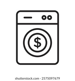 Money laundering icon Simple thin outline