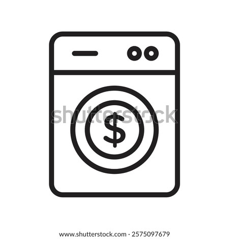 Money laundering icon Simple thin outline