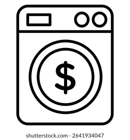 Money laundering icon Thin line vector design