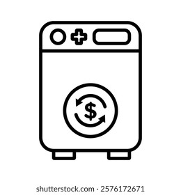 Money laundering icon vector outline logo sign