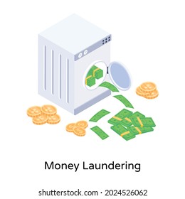 The Money Laundering Isometric Illustration 