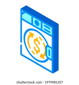 money laundering in laundry machine isometric icon vector. money laundering in laundry machine sign. isolated symbol illustration