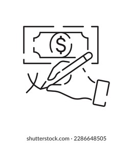 Money laundering line icon. Vector crime. Fraud, Online thief and Steal cash. Phishing robbery, tax offense. Financial evasion, online fraud and wallet