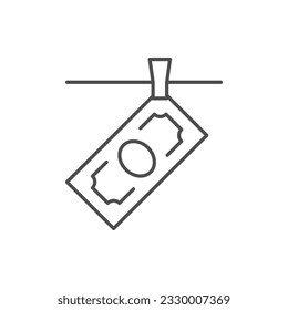 Money laundering line outline icon