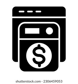 Money Laundering Vector Glyph Icon For Personal And Commercial Use.
