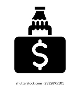 Money Laundering Vector Glyph Icon For Personal And Commercial Use.
