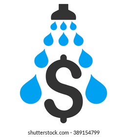 Money Laundering vector icon. Style is bicolor flat symbol, blue and gray colors, white background.