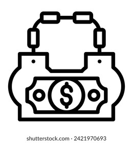 Money Laundering Vector Line Icon Design