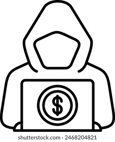 Money Laundering Vector Line Icon Design