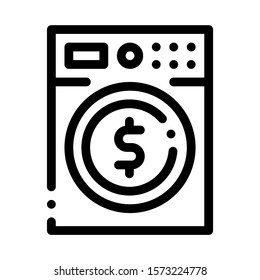 Money Laundering Washing Machine Icon Vector. Outline Money Laundering Washing Machine Sign. Isolated Contour Symbol Illustration