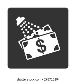 Money Laundry icon from Commerce Buttons OverColor Set. Vector style is white and gray colors, flat square rounded button, white background.