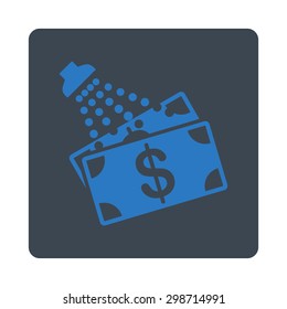 Money Laundry icon from Commerce Buttons OverColor Set. Vector style is smooth blue colors, flat square rounded button, white background.