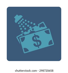 Money Laundry icon from Commerce Buttons OverColor Set. Vector style is cyan and blue colors, flat square rounded button, white background.
