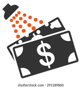 Money Laundry icon from Commerce Set. Vector style: bicolor flat symbol, orange and gray colors, rounded angles, white background.