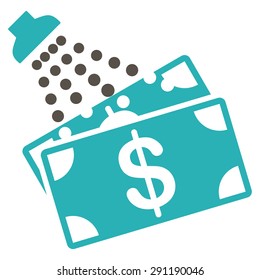 Money Laundry icon from Commerce Set. Vector style: bicolor flat symbol, grey and cyan colors, rounded angles, white background.