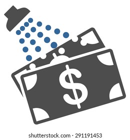 Money Laundry icon from Commerce Set. Vector style: bicolor flat symbol, cobalt and gray colors, rounded angles, white background.