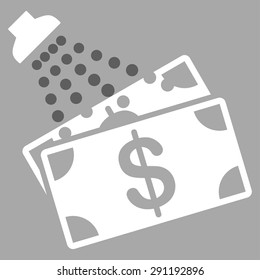 Money Laundry icon from Commerce Set. Vector style: bicolor flat symbol, dark gray and white colors, rounded angles, silver background.