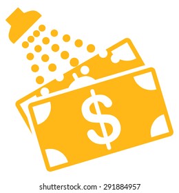 Money Laundry icon from Commerce Set. Vector style: flat symbol, yellow color, rounded angles, white background.