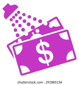 Money Laundry icon from Commerce Set. Vector style: flat symbol, violet color, rounded angles, white background.