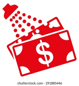 Money Laundry icon from Commerce Set. Vector style: flat symbol, red color, rounded angles, white background.