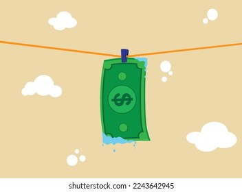 Money laundry vector. Illustration of money laundry. 