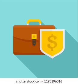 Money leather case icon. Flat illustration of money leather case vector icon for web design