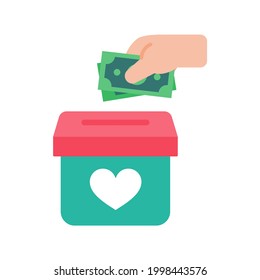 money and leftovers donation box vector The concept of helping the poor for charity