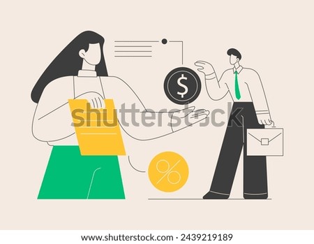 Money lending abstract concept vector illustration. Small money lenders, private individuals loans, short term financing, commercial and industrial bank credit, working capital abstract metaphor.